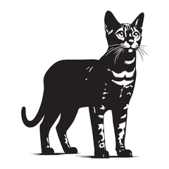 Obraz premium Energetic Bengal silhouette, a depiction of its active and lively nature – Bengal illustration – Bengal vector – cat silhouette