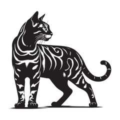 Exotic Bengal silhouette, reflecting its wild ancestry and unique beauty – Bengal illustration – Bengal vector – cat silhouette

