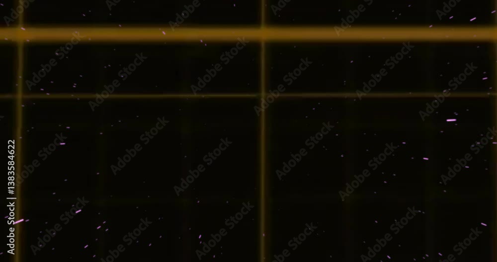 Poster starry night sky with glowing grid lines intersecting, creating animation effect