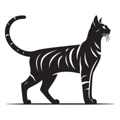Agile Bengal silhouette, a representation of its quick and nimble movements – Bengal illustration – Bengal vector – cat silhouette

