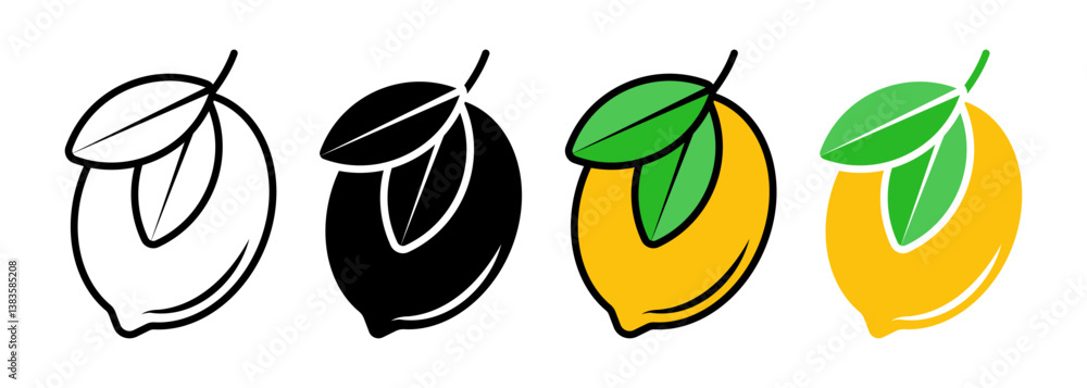 Poster lemon icon set. for mobile concept and web design on white background
