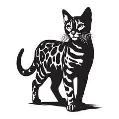 Obraz premium Striking Bengal silhouette, featuring its unique and captivating form – Bengal illustration – Bengal vector – cat silhouette