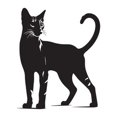 Sleek Bengal silhouette, emphasizing its streamlined and athletic body – Bengal illustration – Bengal vector – cat silhouette

