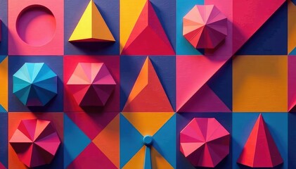 Obraz premium Geometric shapes repeating in a rhythmic sequence, forming a visual grid , structure, digital art, minimalist