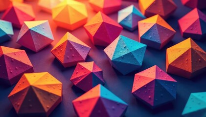 Obraz premium Geometric shapes repeating across surface, diverse tones, tile, repetition, grid