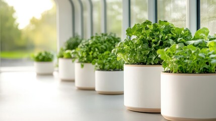 Fototapeta premium A sustainable living pod with an innovative indoor garden