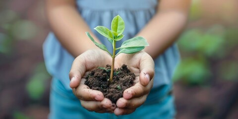 Protecting Our Planet: A Child's Tender Hands Nurturing New Life