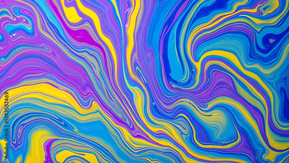 Poster an alluring abstract art piece with swirling vivid colors creating a sense of fluidity and energy.