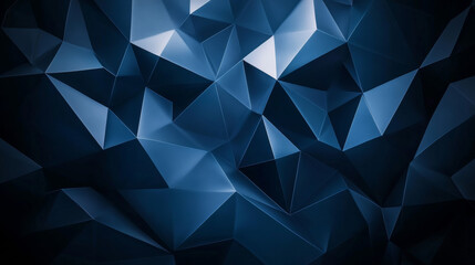 Obraz premium Abstract wave shape on a low-polygonal triangular background for design on the topic of cyberspace, big data, metaverse, network security, data transfer on dark blue abstract cyberspace background.