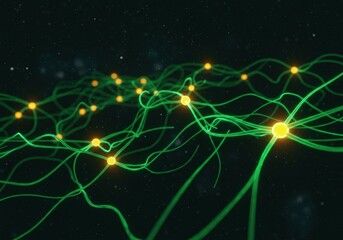 Fototapeta premium A captivating visualization of a neural network with glowing connections and nodes.