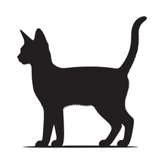 Fast Chausie silhouette, symbolizing its swift and agile nature – Chausie illustration – Chausie vector – cat silhouette


