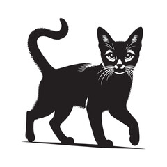 Mysterious Chausie silhouette, embodying its enigmatic and wild essence – Chausie illustration – Chausie vector – cat silhouette

