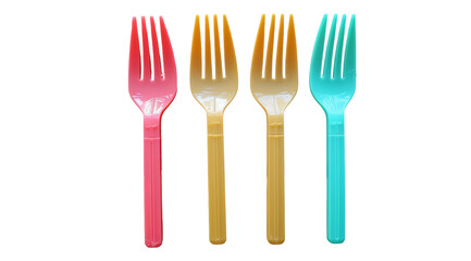 colorful forks isolated on white background
