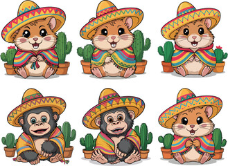 Fototapeta premium Mexican Animals Vector