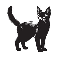 Agile Chausie silhouette, a representation of its quick reflexes and active nature – Chausie illustration – Chausie vector – cat silhouette

