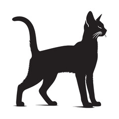 Graceful Chausie silhouette, reflecting its smooth movements and refined posture – Chausie illustration – Chausie vector – cat silhouette

