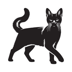 Dynamic Chausie silhouette, showcasing its agility and athleticism – Chausie illustration – Chausie vector – cat silhouette

