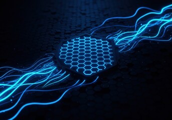 Futuristic digital abstract of glowing core with vibrant energy streams and connections.