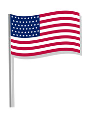 Vector USA flag on flagpole icon
Vector USA flag icon