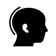Simple black vector icon representing a user avatar suitable for various digital applications and user interface designs