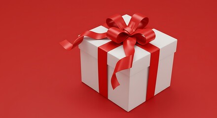 Obraz premium Crimson & Cream: A Festive Gift AI Generated