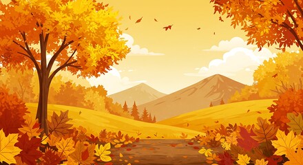 Fototapeta premium Golden Valley Serenade AI Generated