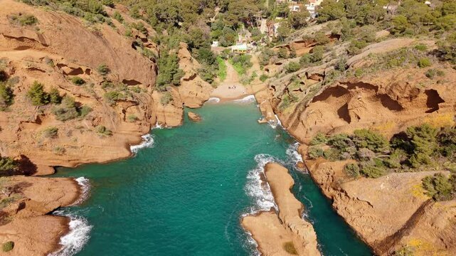 Vue aerienne de calanques de La Ciotat dans le sud de la France