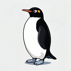Fototapeta premium Adorable Cartoon Emperor Penguin Vector Illustration