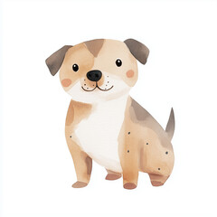 Obraz premium american pit bull terrier cartoon watercolor