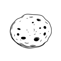 Fototapeta premium A Single Round Yellow Flatbread with Brown Spots