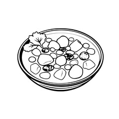 Hearty Vegetable Stew in a Bowl Garnished with Herbs