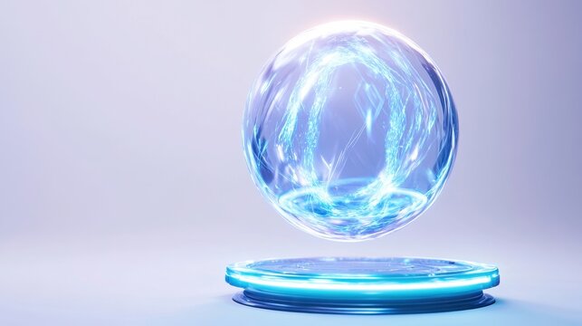 A futuristic glowing orb showcasing advanced technology and visual effects.