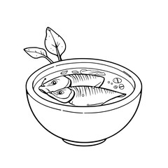 Delicious Fish Soup in a Bowl with Herbs