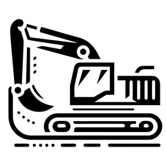 Stylish artistic excavator for creative silhouette and vector ideas