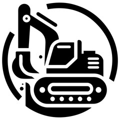 Abstract silhouette excavator for stylish vector and illustration designs