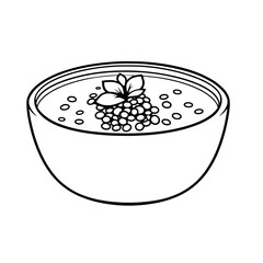 Creamy Yellow Soup with Pearl Tapioca and Mint