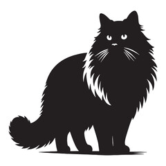 Cuddly Ragdoll silhouette, symbolizing its love for snuggles – Ragdoll illustration – Ragdoll vector – cat silhouette

