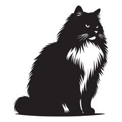 Majestic Ragdoll silhouette, depicting its regal and elegant stance – Ragdoll illustration – Ragdoll vector – cat silhouette

