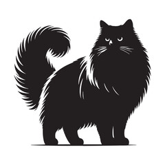 Obraz premium Loving Ragdoll silhouette, a reflection of its affectionate nature – Ragdoll illustration – Ragdoll vector – cat silhouette