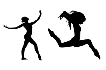 silhouette of a girl dancing poses 