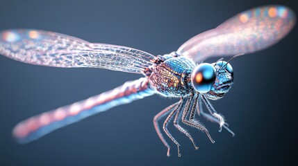 A vibrant close-up of a dragonfly showcasing intricate details.