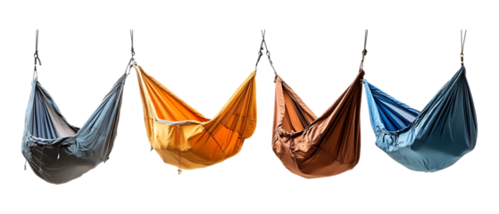 Pack of Camping Hammock Lightweight set Against Transparent Background for Travel Gear Design, Relaxation Promotion, or Outdoor Branding Projects