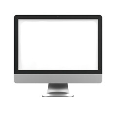 Fototapeta premium Modern Desktop Computer Monitor with Blank Screen for Mockup Display