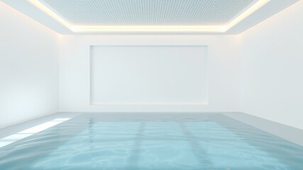 Fototapeta premium Serene Minimalist Indoor Pool Design Clean Lines and Tranquil Water