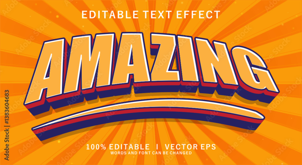 Poster amazing vector text effect with modern style design