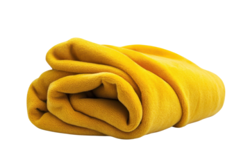 Cozy warmth wrapped in a soft yellow blanket ready for a relaxing evening at home