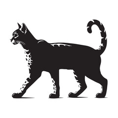 Graceful Savannah silhouette, reflecting its smooth movements and elegant posture – Savannah illustration – Savannah vector – cat silhouette

