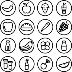 Diet And Nutrition Icons Vector Art