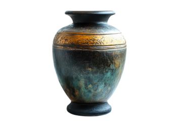 A beautifully crafted ceramic urn displaying intricate textures and a unique color palette