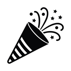 Party Popper Icon on a white background